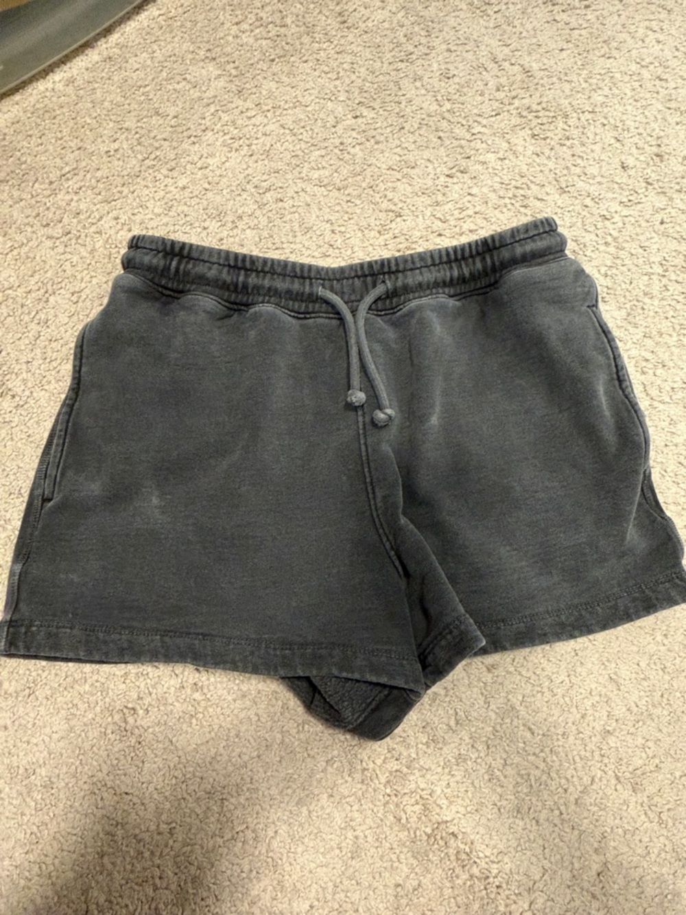 Casual Black Cotton Shorts with Drawstring Waist